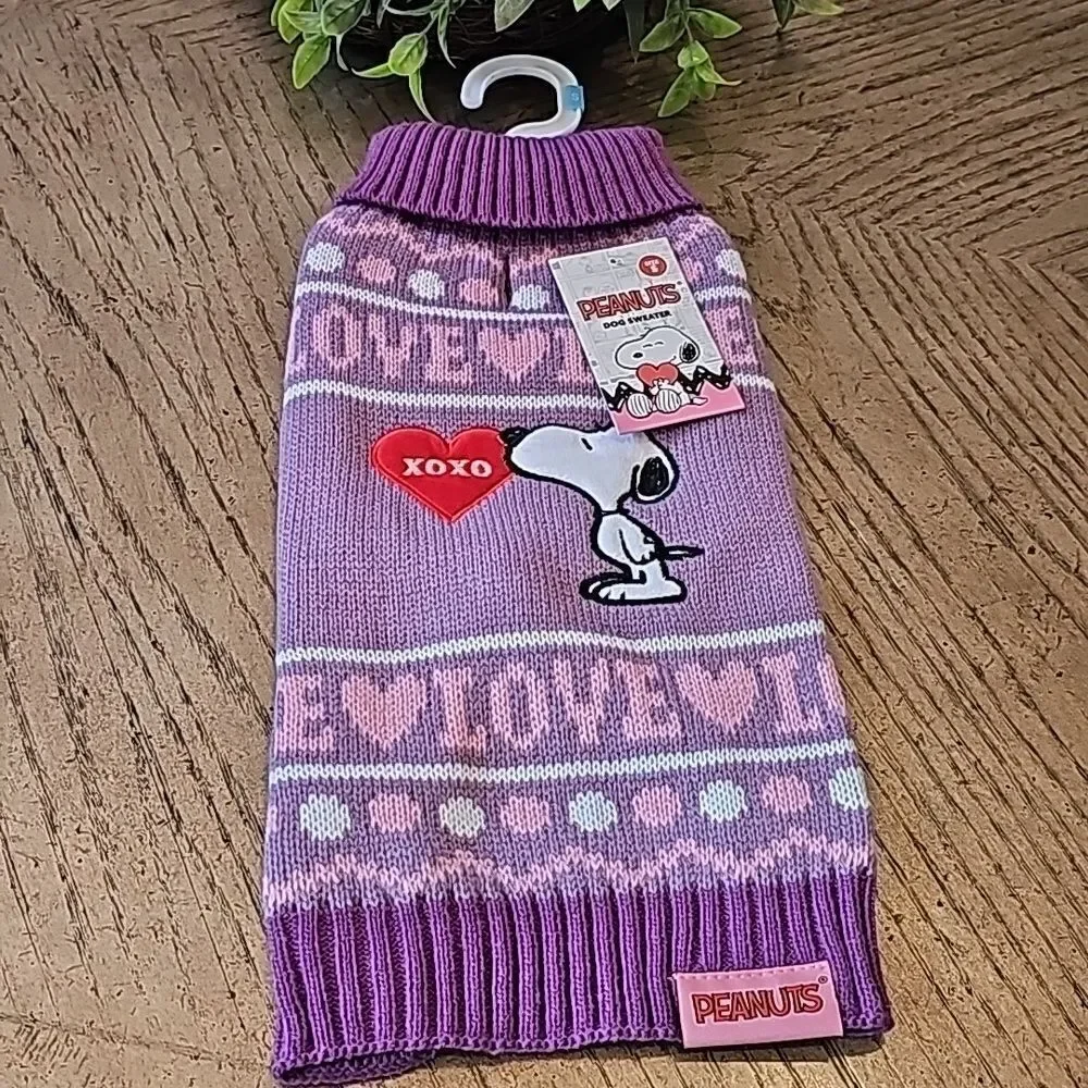Valentine's Day dog sweater size S NWT Peanuts
